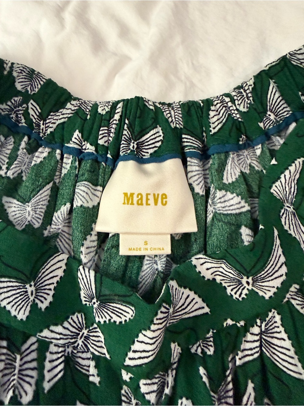 ANTHROPOLOGIE MAEVE Acker Wide-Leg Pants Green Butterflies S - Picture 8 of 16